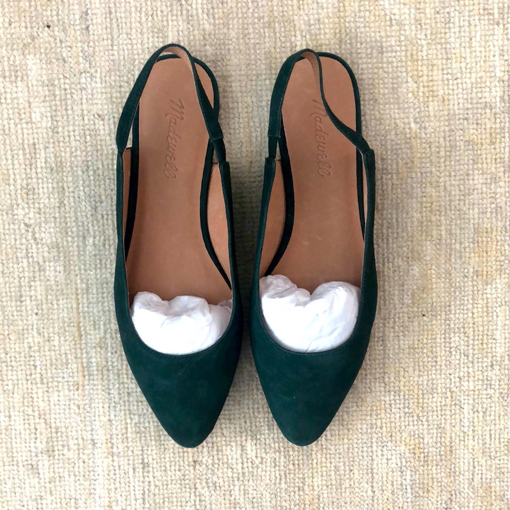 Madewell Suede Green Slingbacks 7.5